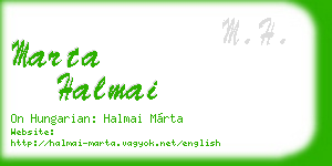 marta halmai business card