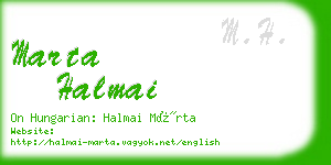 marta halmai business card